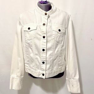 White Jean Jacket Coldwater Creek SZ 16